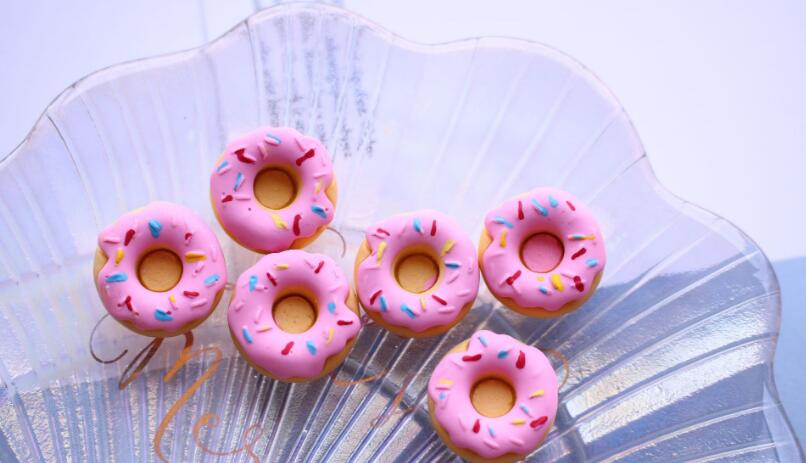 20pcs/lot Doughnut Resin Flatback Flat Back Cabochon Kawaii Decoration Miniature Resin Ice cream Food For DIY