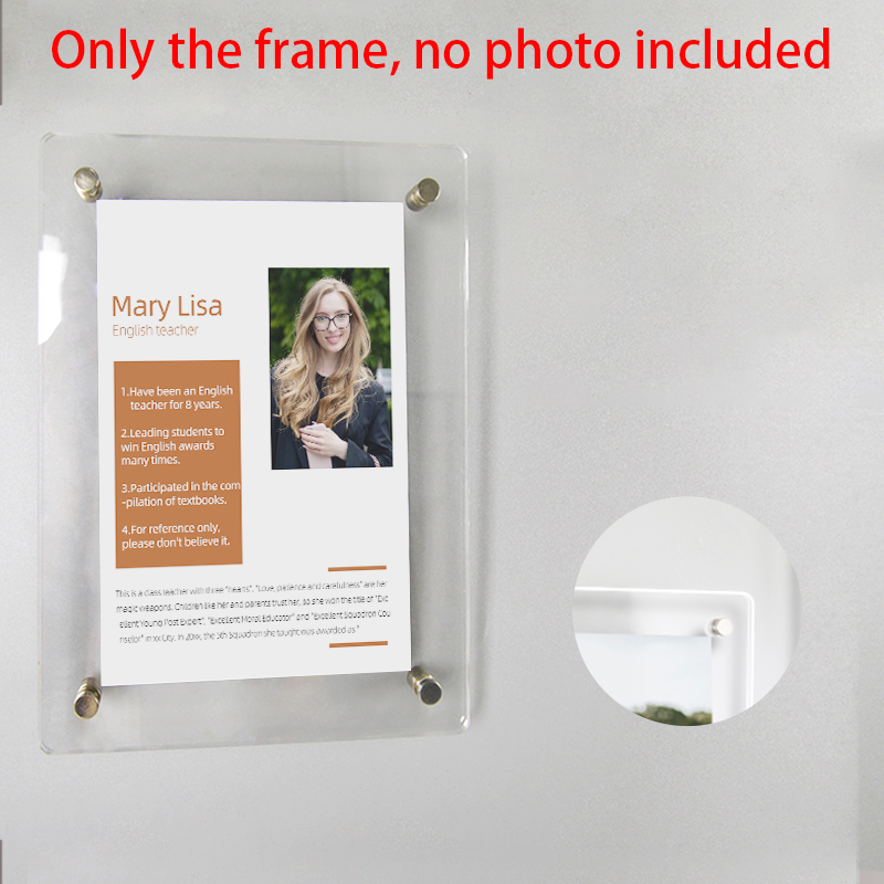 Acrylic Suspended Photo Frame Children'S Painting Wall Hanging Free Punch Nail Display Artwork Mounting Frame Display Frame: 16 inch / WHITE