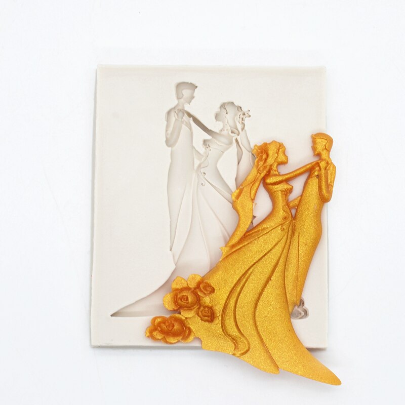 Moule en Silicone en résine pour danse de mariage, outil de décoration de cuisine, gâteau au chocolat, Dessert, bonbons, moules à Fondant, artiste du sucre