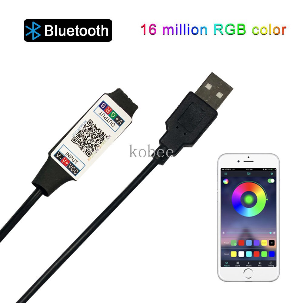 Mini USB RGB Bluetooth Controller DC5V 12V 24V Music Bluetooth LED Controller Light Strip Controller For 5050 2835 RGB LED Strip