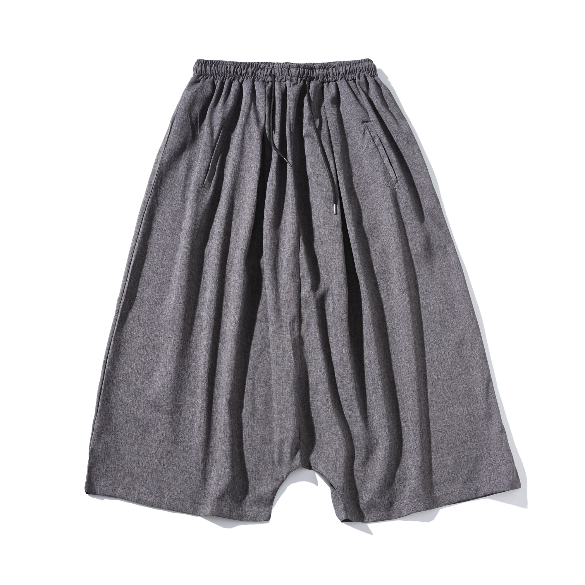 Mannen Laag Kruis Wijde Pijpen Cross Broek Plus Size M-5XL Elastische Taille Effen Kleur Casual Broek Mannelijke Mode Toevallige harem Broek