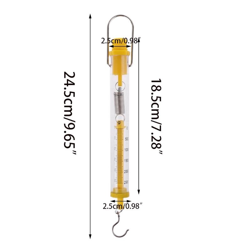 25N Dynamometer Plastic Tubular Spring Scale Dual Scale Labeled Physical Force Measuring Instruments for Laboratory Experiment