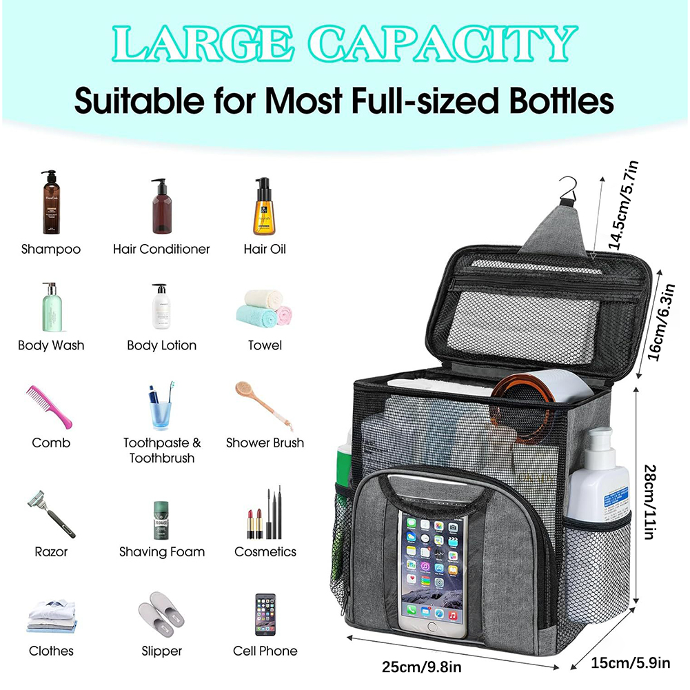 Torba podróżna na prysznic Przenośne wiszące torby na ramię z haczykiem Wodoodporna torba na przybory robić makijażu Torba robić przechowywania o dużej pojemności