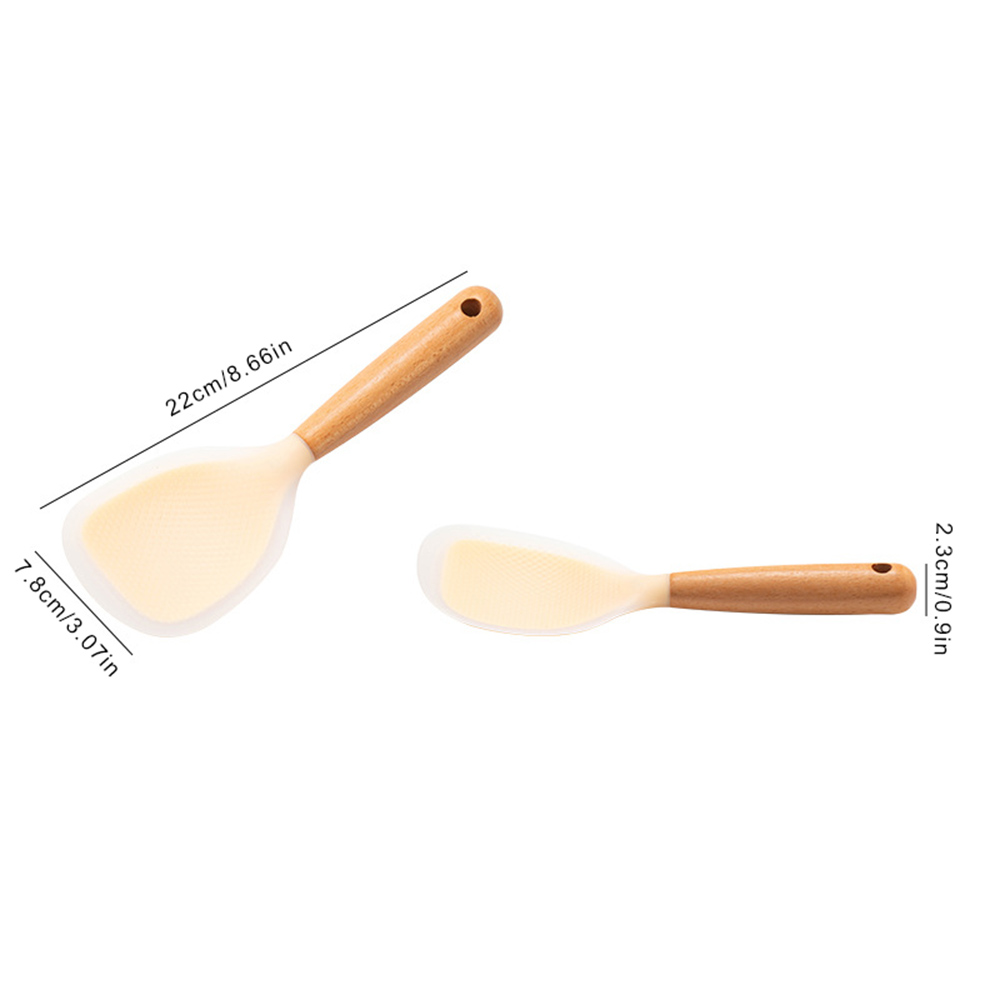 Cuchara de arroz de silicona resistente al calor, pala de arroz de silicona de alimentaria, olla arrocera antiadherente, herramienta de cocina, cuchara de arroz para el hogar, 1 Uds.