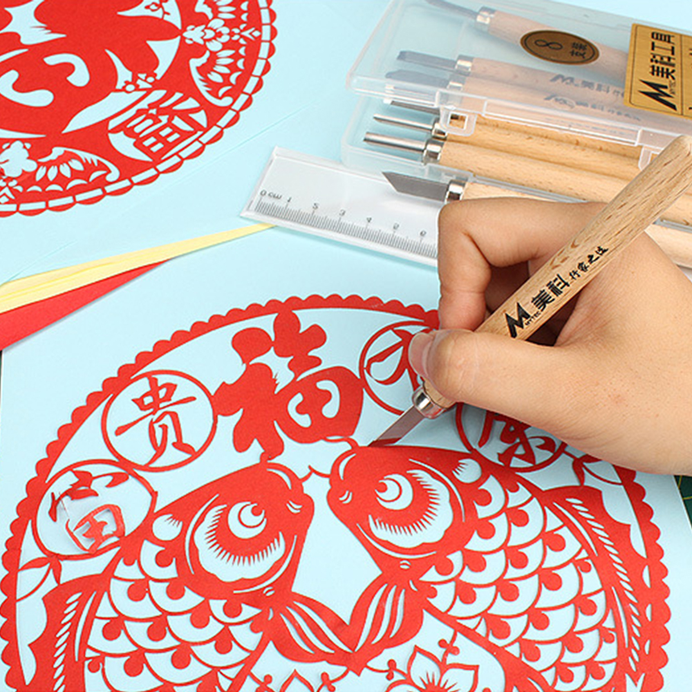 6pcs Wood Carving Chisels Strong Toughness Wooden Portable Woodcut Tools for Woodworking Engraving Handmade Knife