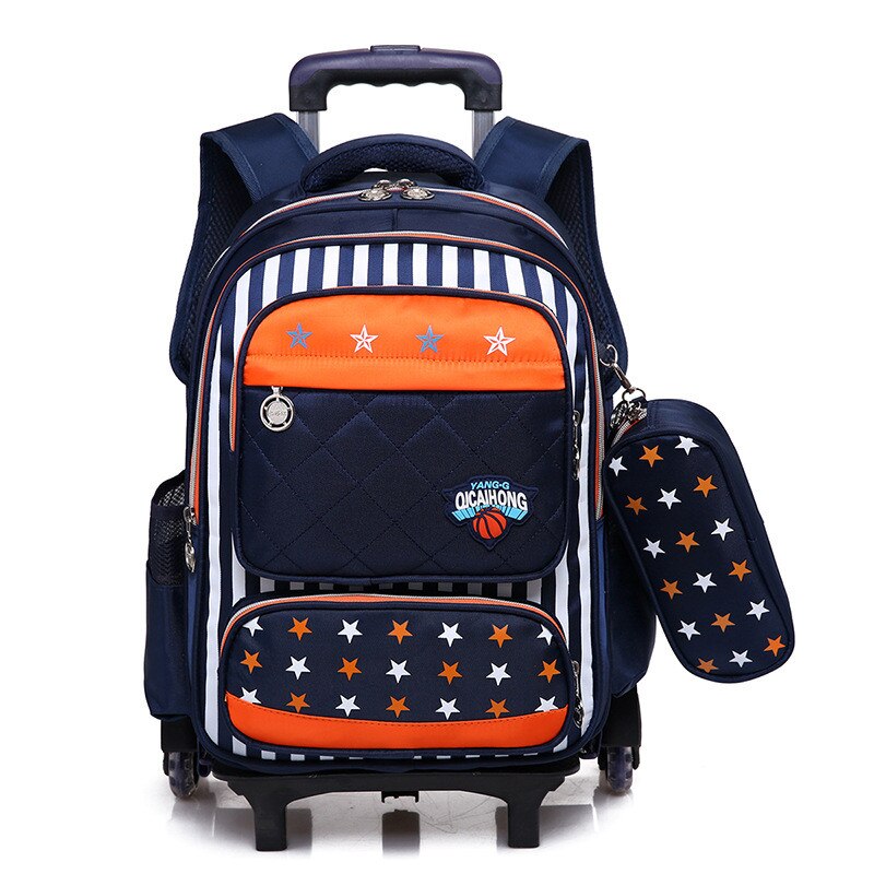 Kids 2/6 Wheels Removable Trolley Backpack Wheeled Bags School Bag for Boys Girls Travel Bags Child School Backpack Mochila
