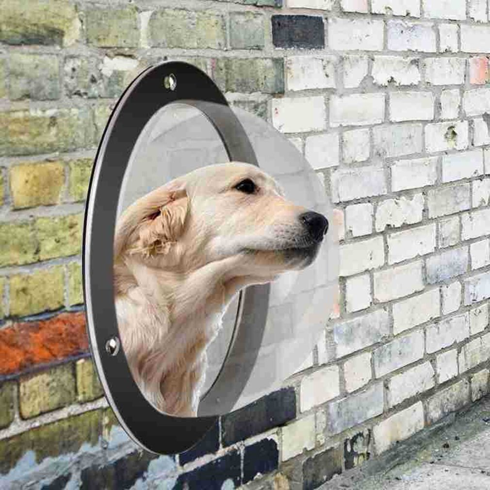 Pet Window Dog Fence Window Clear View Dome Pet Peek Window Transparent Semicircular Acrylic Fence Window Pet Supplies