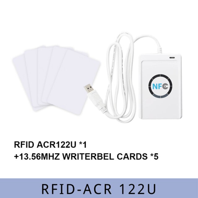 ACR122U Toegangscontrole Kaart Duplicator Rfid-lezer Nfc Encryptie Kraken Schrijver Smart Chip S50 Uid Kaart 13.56Mhz Key Copier: ACR122U-5UIDCard