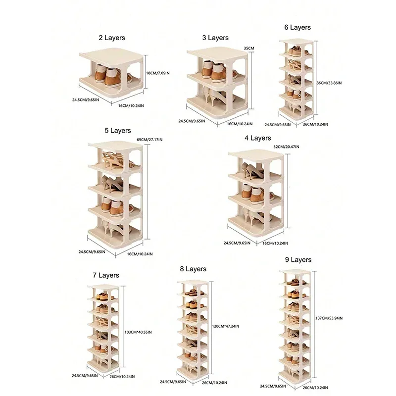 Zapatero de plástico multicapa, estantes de zapatos desmontables para el hogar, organizador de zapatos de gran capacidad, organizador de desorden para sala de estar