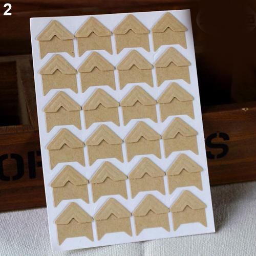 120Pcs Zelfklevende DIY Retro Fotolijst Hoek Sticker Craft Scrapbook Album Decor Frame: Kraft Paper