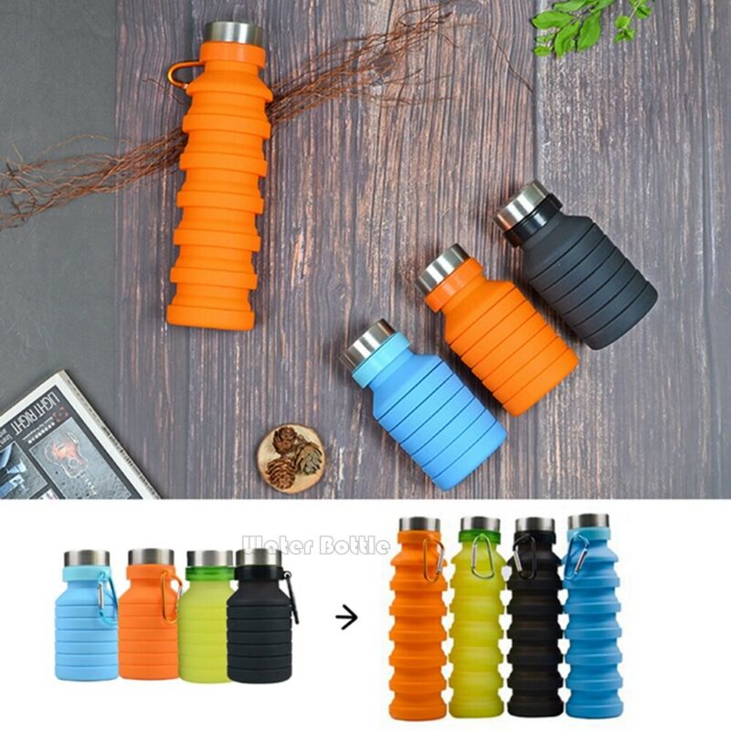 Silicone Folding Sports Water Bottle 500ml main image 1