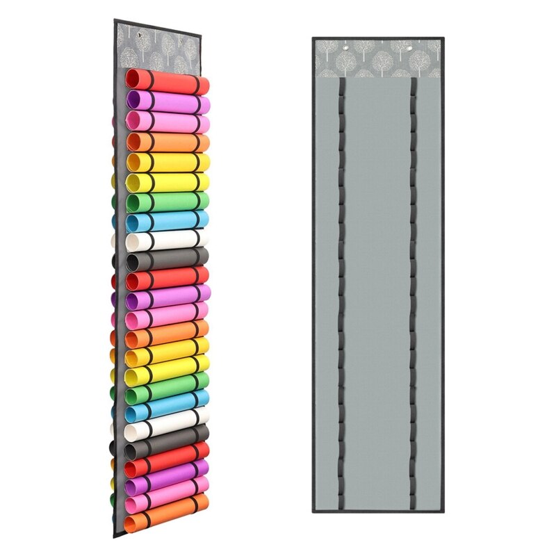 Vinyl Storage Organizer Vinyl Roll Holder Wall Mount/Over The Door Craft Vinyl Storage Rack Hanging 48 Roll Compartments