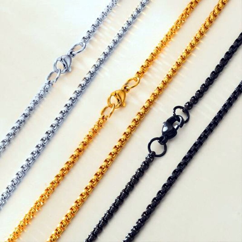 HNSP-collar de cadena de acero inoxidable para hombre, joyería para el cuello, accesorios colgantes, cadenas masculinas de Color plateado