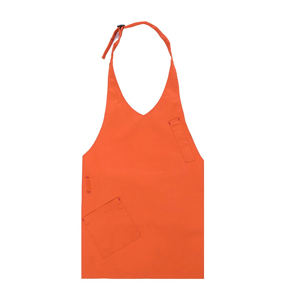 Adjustable V Neck Apron Food Service Coffee Shop Bakery Restaurant Chef Waiter Cook Wear Aprons Kitchen Work Uniform: Orange