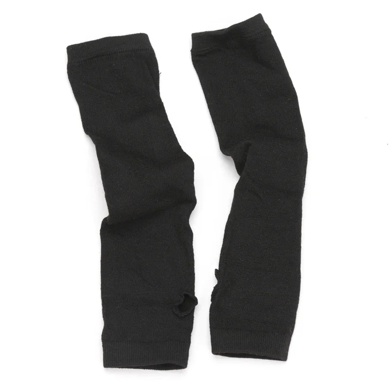 Vrouwen Winter Warme Lange Mouwen Handschoenen Vingerloze Streep Hiphop Gebreide Elleboog Wanten Elastische Outdoor Warmer Arm Halloween: Rood