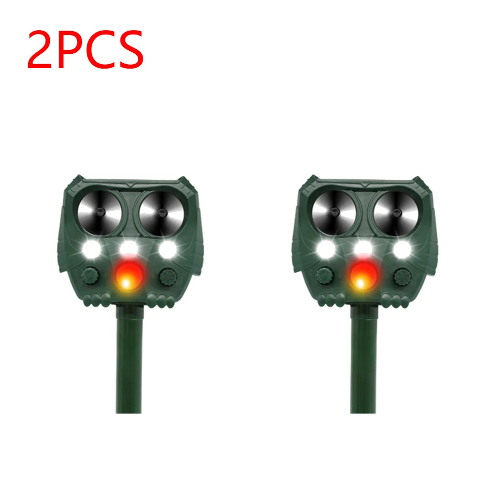 Répulsif Solaire Rechargeable à Massage Ultrasonique, Lumière LED, Alarme pour Verger, Serre, Jardin bobines al: vert clair