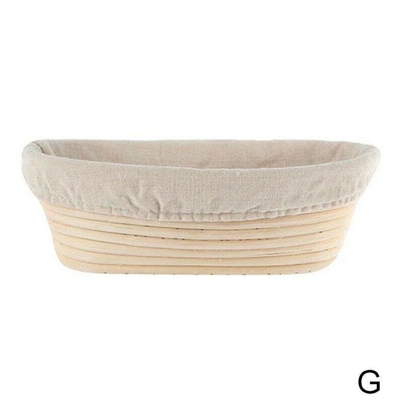 Cuenco de mimbre fermentado para cocina, cesta de pan de forma redonda, cesta de ratán para pan, herramientas de panadería: G