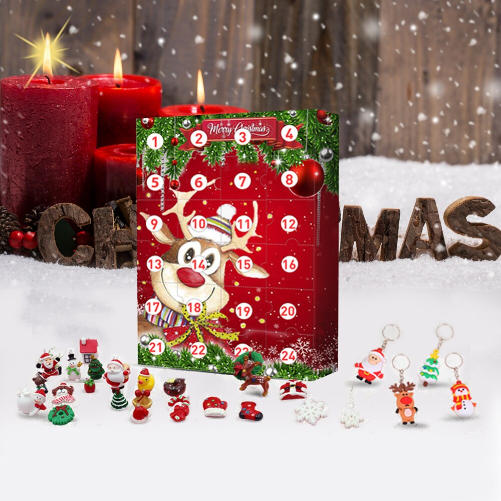 Jul älg adventskalender den med 24 små dörrar harts hängande leksak