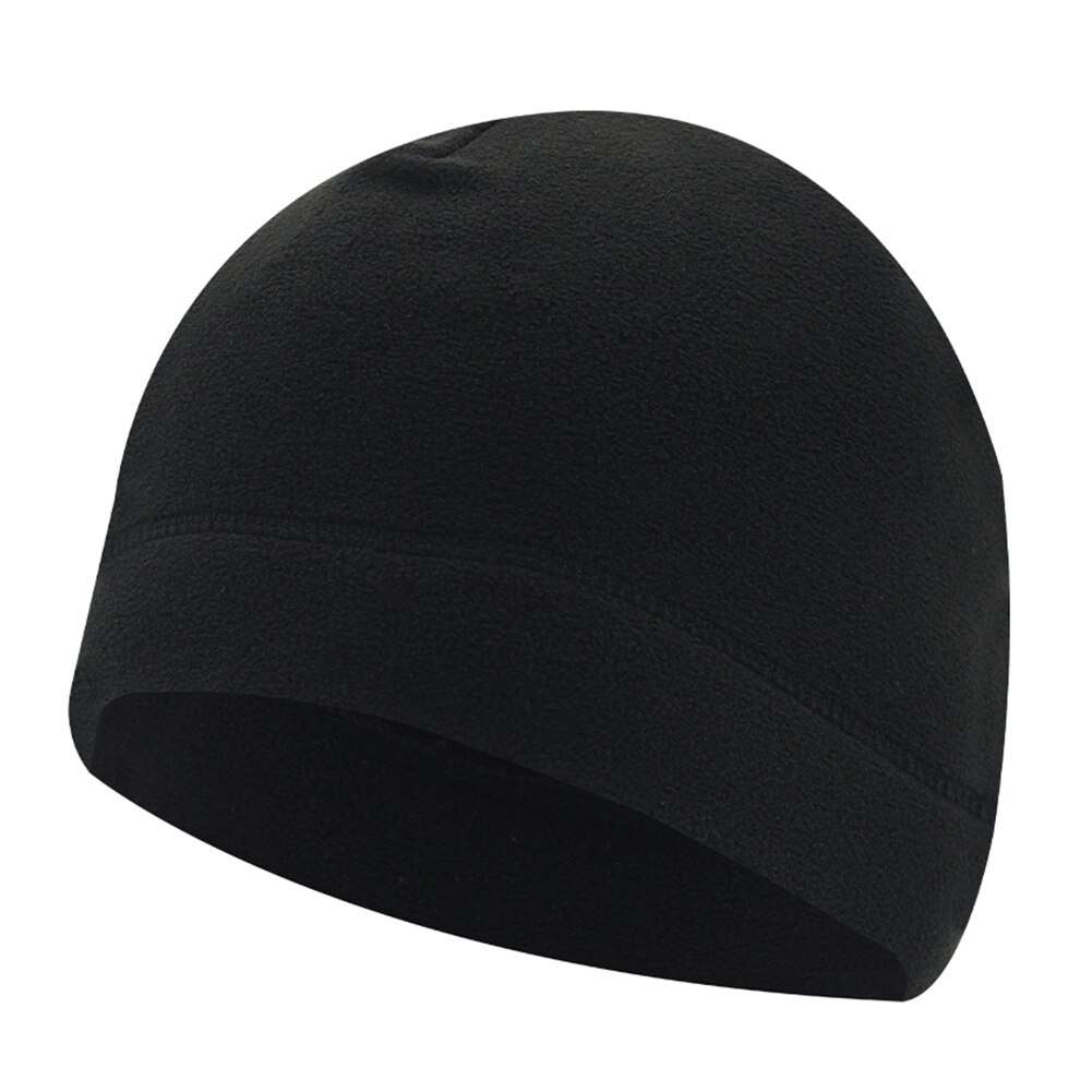 Winter Knitted Hats Men Women Winter Fleece Hats Windproof Warm Sports Cycling Women Men's Warmer Bonnet Hat: Black