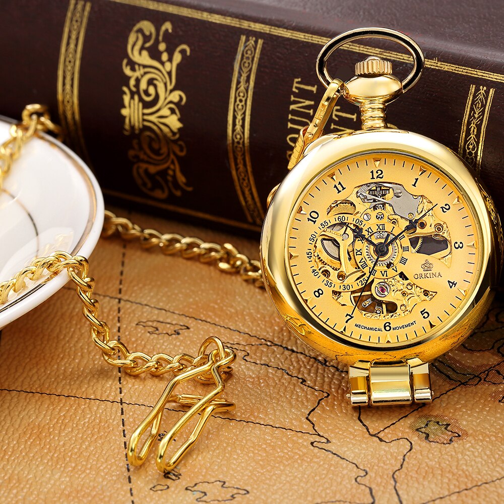 Luxe Zilveren Mechanisch Zakhorloge Vintage Holle Mannelijke Klok Hand Wind Mechanische Ketting Horloge Ketting Mannen Vrouwen