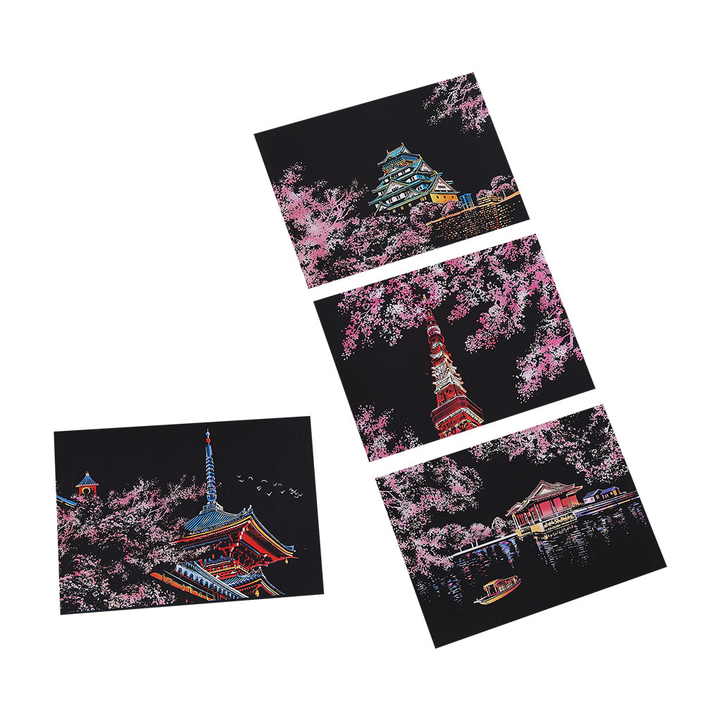 Magic Paper Rainbow Scratch Art Paper DIY Scratch Art Painting Paper With Wooden Drawing Stick Kids For Boy Girls: D