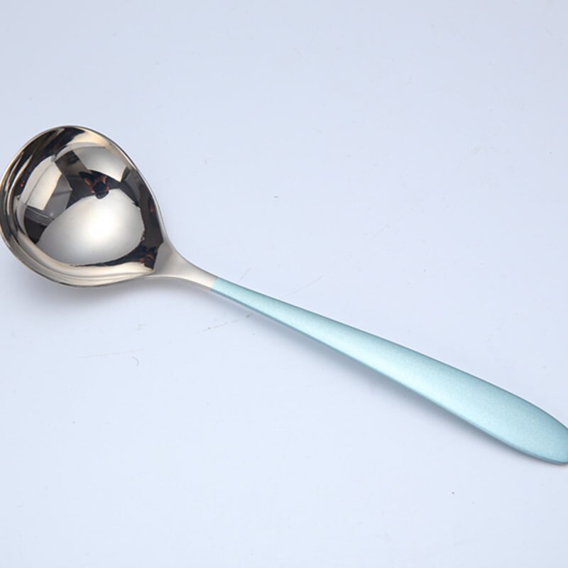 Langt/kort håndtak 304 spiseskjeer i rustfritt stål fortykket varm kjele suppeskje til dessert iskrem kjøkkenbestikktilbehør: 3 / 20.5cm