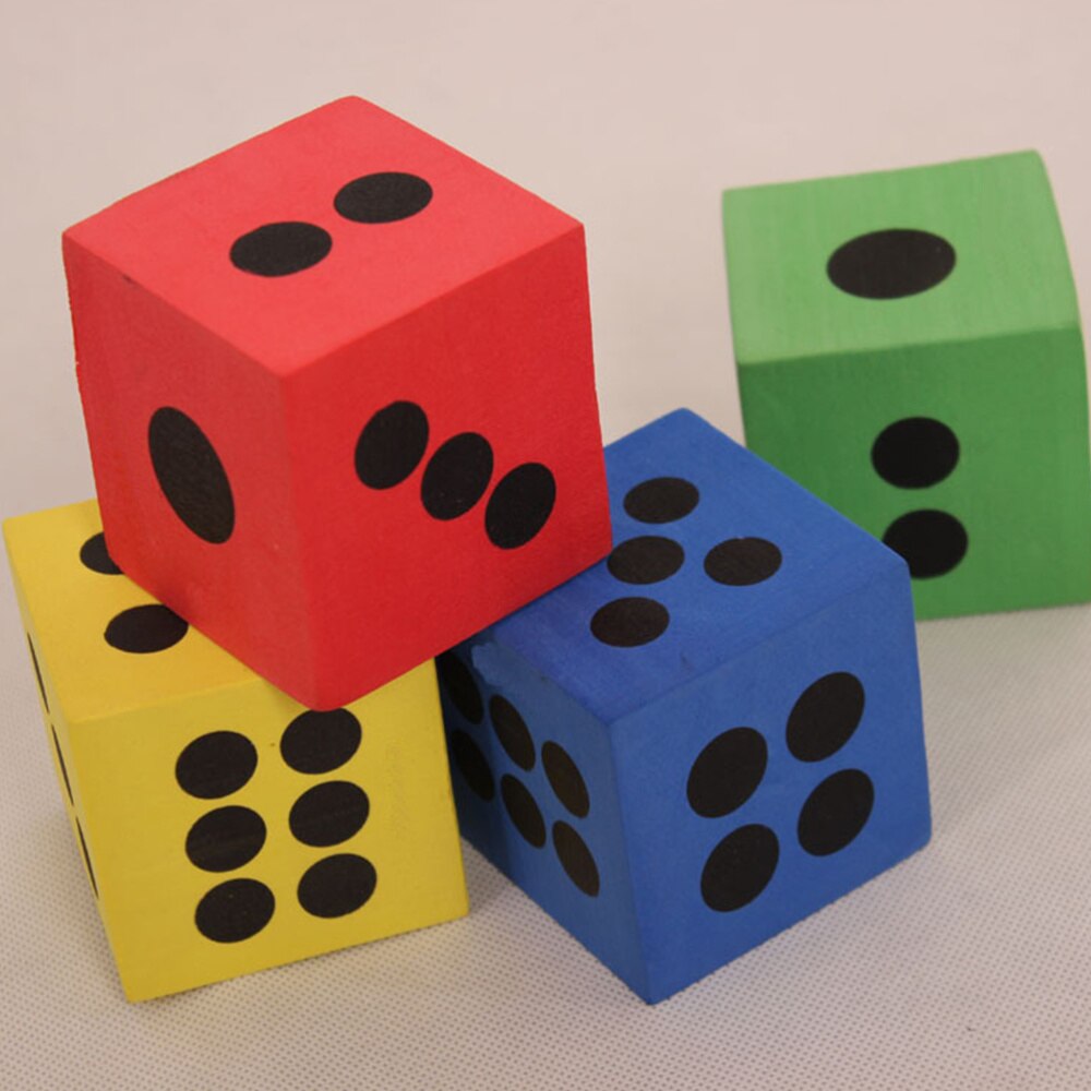 8pcs EVA Foam Dice Party Game Playing Dice Block Entertainment Dice Math Educational Toys - Size L (Random Color)