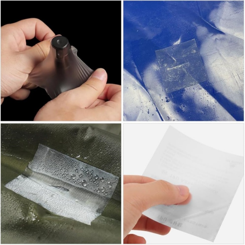 Naprawa namiotu Taśma naprawcza Nadmuchiwany materac Płaszcz przeciwdeszczowy makaron naprawcza nadmuchiwanych produktów Zestaw naprawczy Sprzęt kempingowy