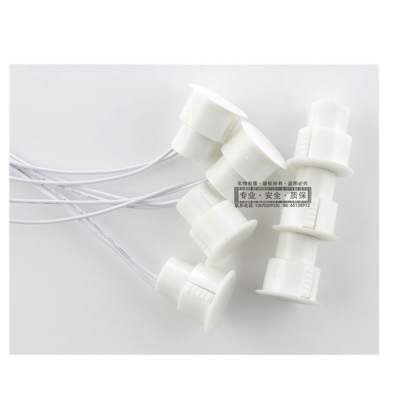 2 pair Brown or White Wired Round Wired Door Window Magnetic Contact Safety Sensor Magnetic Switch Hidden mounting