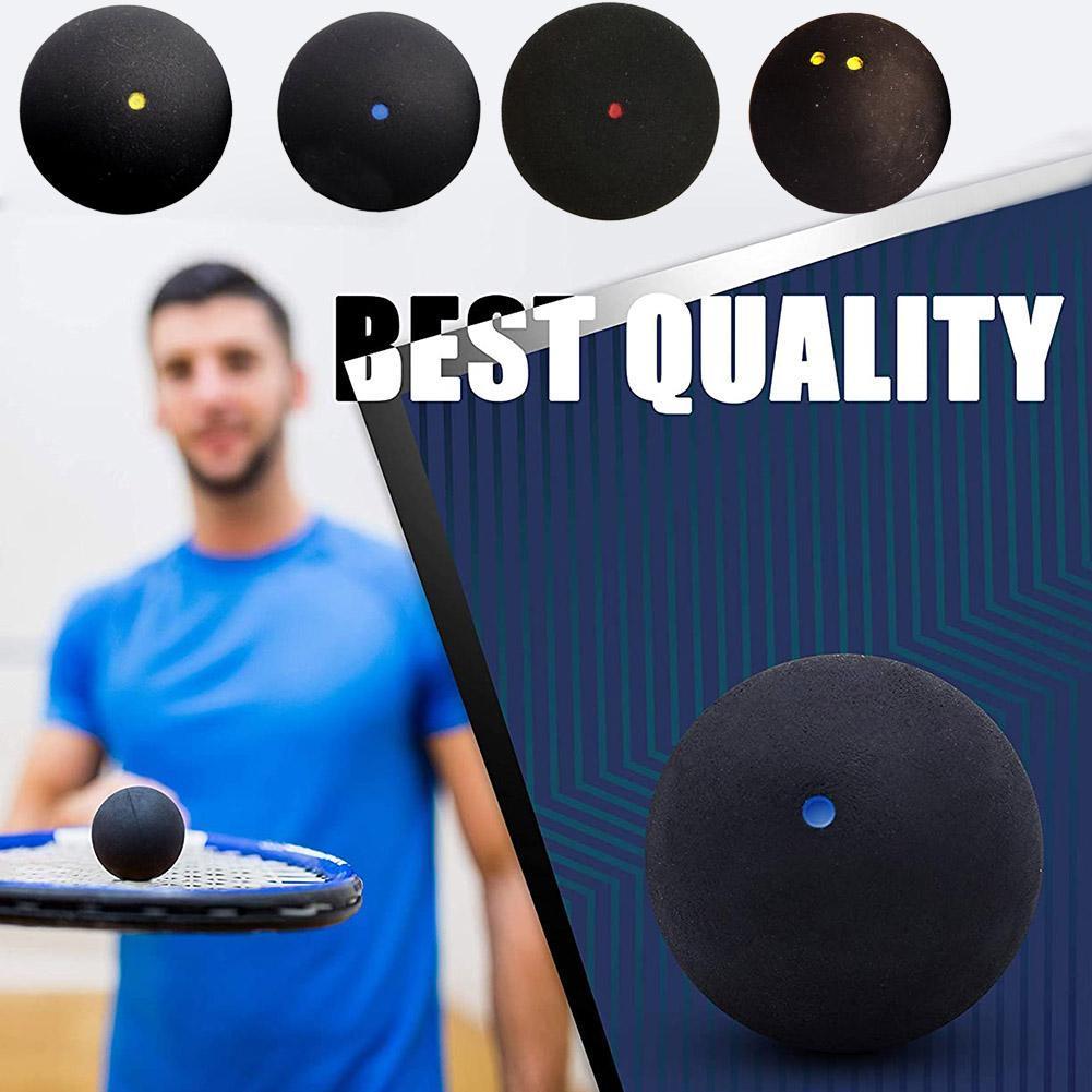 1Pcs 37Mm Professionele Squash Bal Gele Stip Lage Snelheid Bal Rubber Buis Squash Dot Training Bal Blauwe Verpakking h1W9