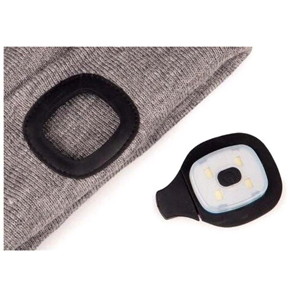 Unisex Kintted Vissen Hoed Ingebouwde 4 Stuks Led-verlichting Herfst Winter Warm Beanie Cap Outdoor Zaklamp Lamp voor Camping Wandelen