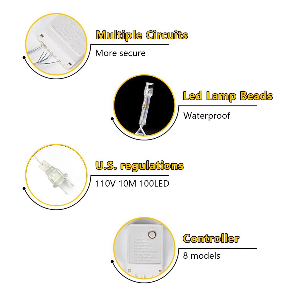 Outdoor christmas lights LED string lights 10M Decoracion fairy Light Lighting Tree Garland