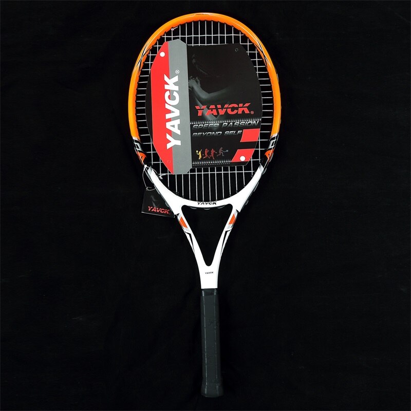 Tennis racket Carbon Aluminum Alloy Racquet with cover bag and 1pc overgirp Grip Size: 4 1/4: orange