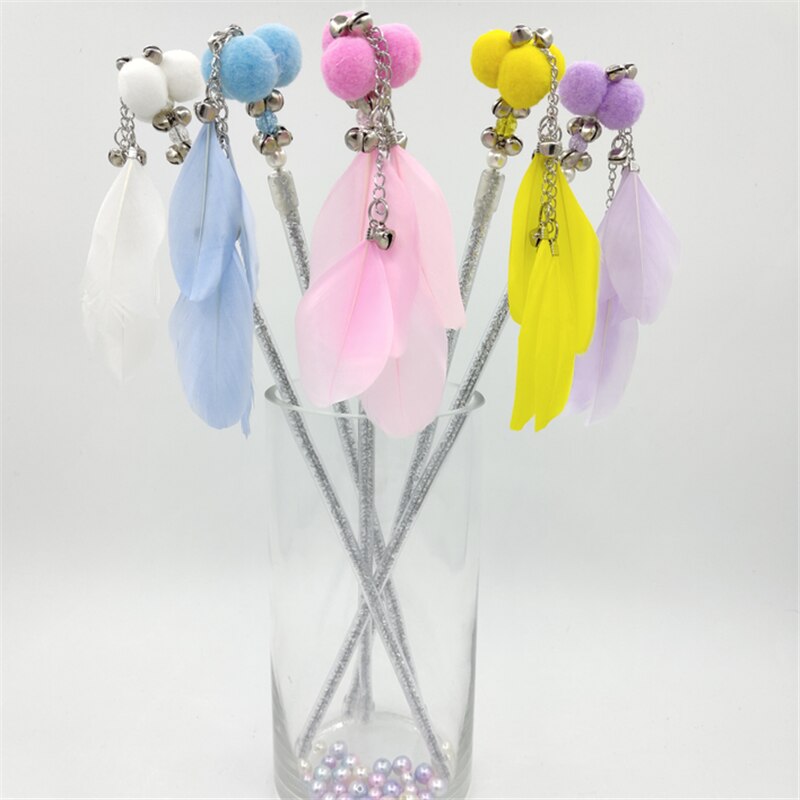 Ribbon Cat Toy Feather Stick Toy For Cats Kittens Interactive Cat Toy Pet With Bell Pet Toys Cat Supplies Play Game Pet Products