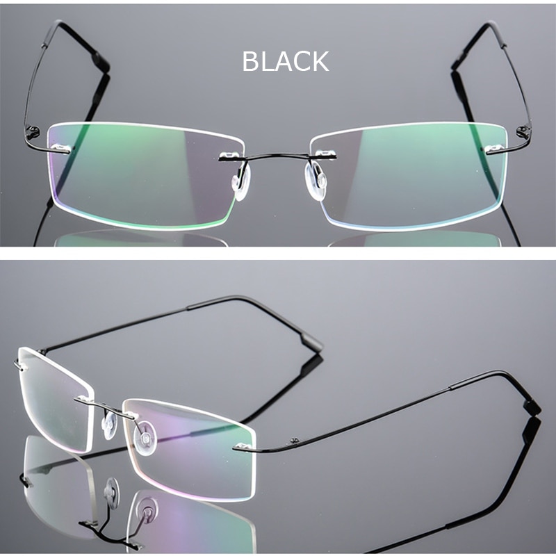 Spectacle Frame Eyeglasses Men Women Rimless Computer Optical Female Male Transparent Clear Lens Glasses Frame QF246