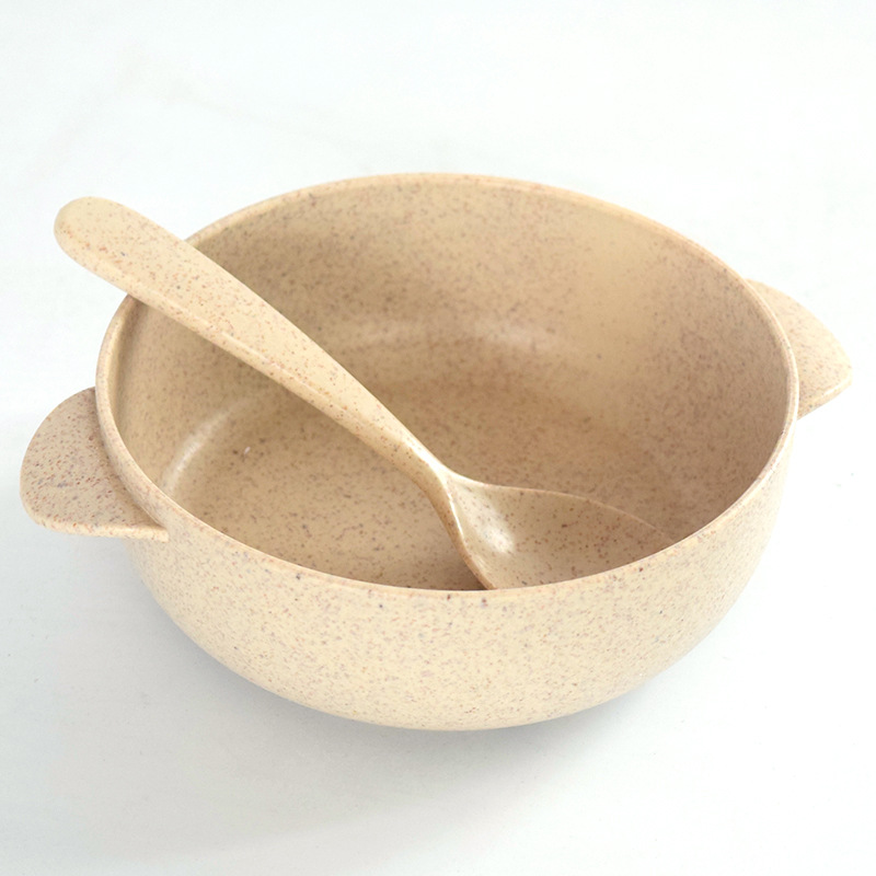Yoghurtskålar bordsartiklar av vetehalm plasttallrikar yoghurtskålar havreskålar barntallrikar: Beige