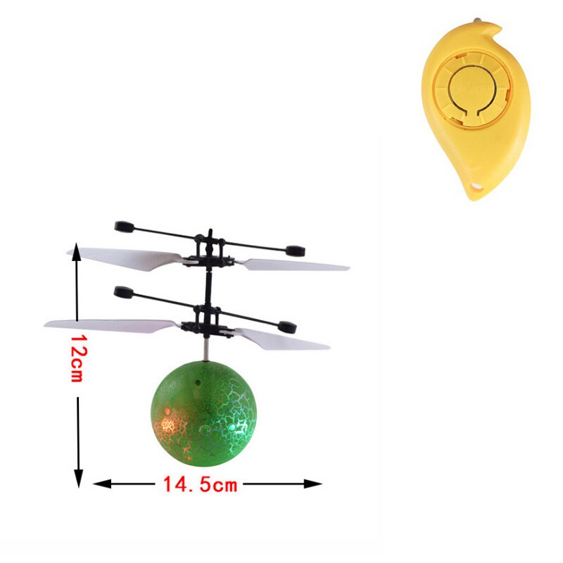 Bambini RC Flying Ball Led palline di volo luminose aerei elettronici a infrarossi giocattoli telecomandati per bambini che rilevano elicottero: Green with Control