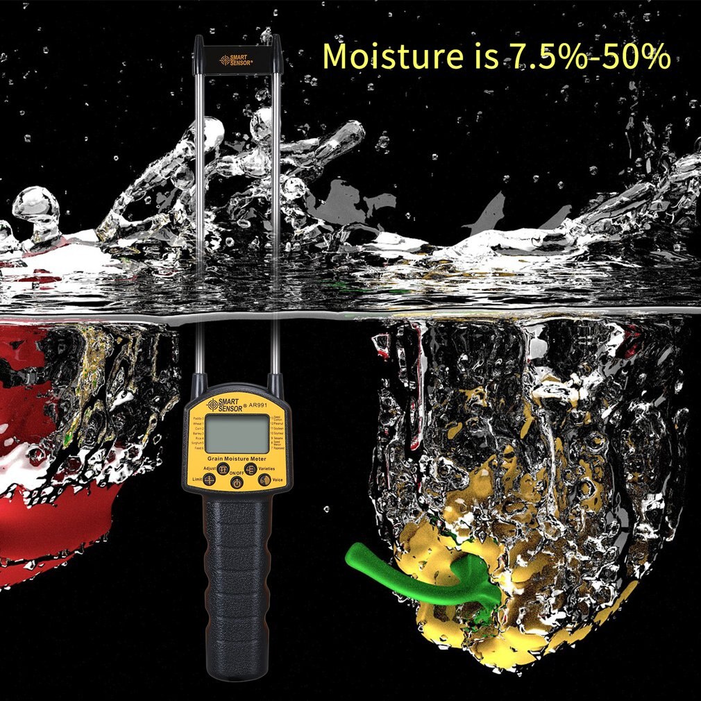AR991 Digital Grain Moisture Meter for Corn Wheat Rice Bean Peanut Grain Measurement Moisture Tester