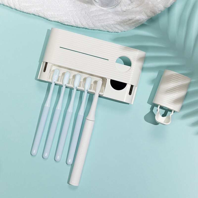 UV Light Toothbrush Sterilizer Holder Inhibit Bacterial Toothbrush Antibacterial Box Wall Mount Toothbrush Holder