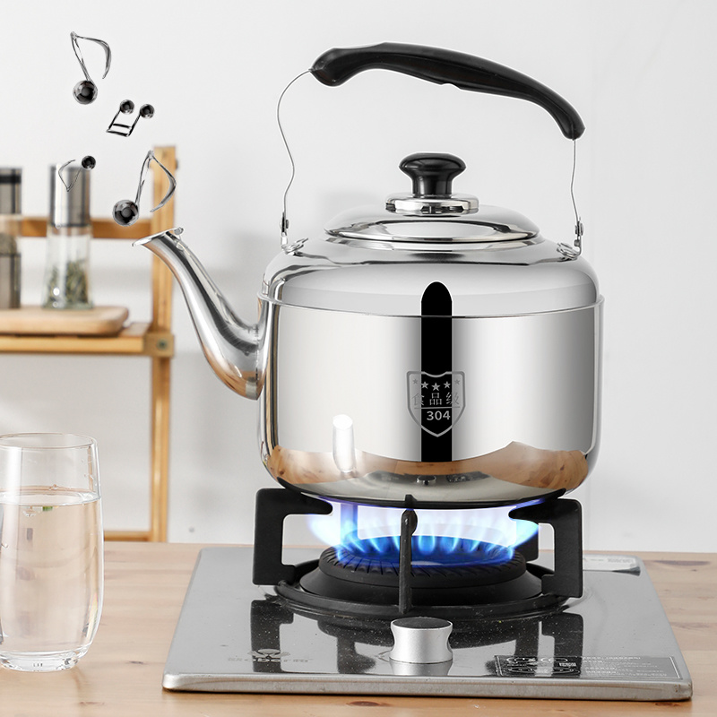 Silbato grueso de acero inoxidable 304, hervidor de gas doméstico de gran capacidad, estufa de gas electromagnética