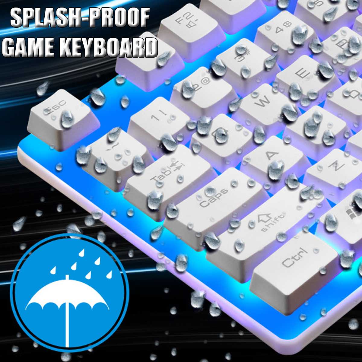 1000DPI USB Wired Rainbow Backlight Keyboard Mouse Set Mechanical for PC Laptop Desktop Gaming Stylish Ergonomic Combo