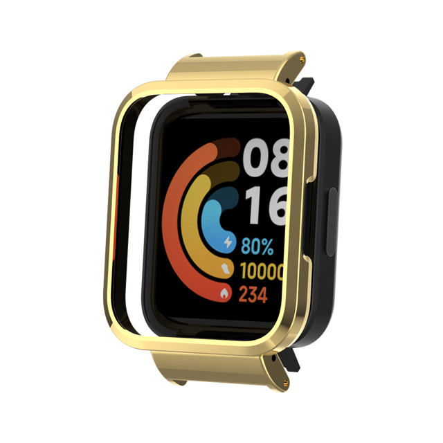 Coque de protection antichoc en acier inoxydable, pour Xiaomi Redmi Watch 2 Lite, cadre métallique: gold / Redmi Watch 2