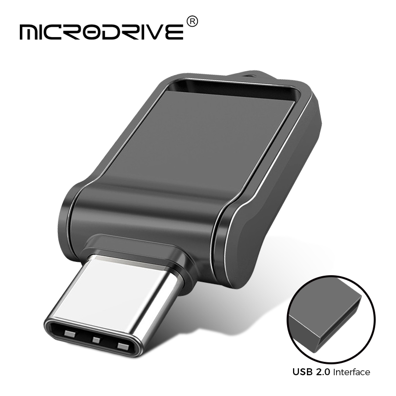 OTG Type C Pen Drive Mini Metal Usb Memory Stick 32GB usb flash card 128GB type-C Pendrive for smartphone Huawei: black / 32GB