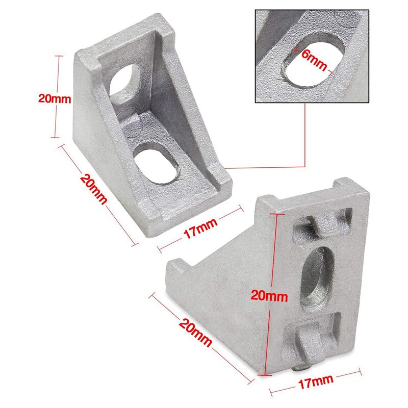 50 stk hjørnebrakett serie aluminium profil koblingssett for 6mm spor aluminium profil tilbehør