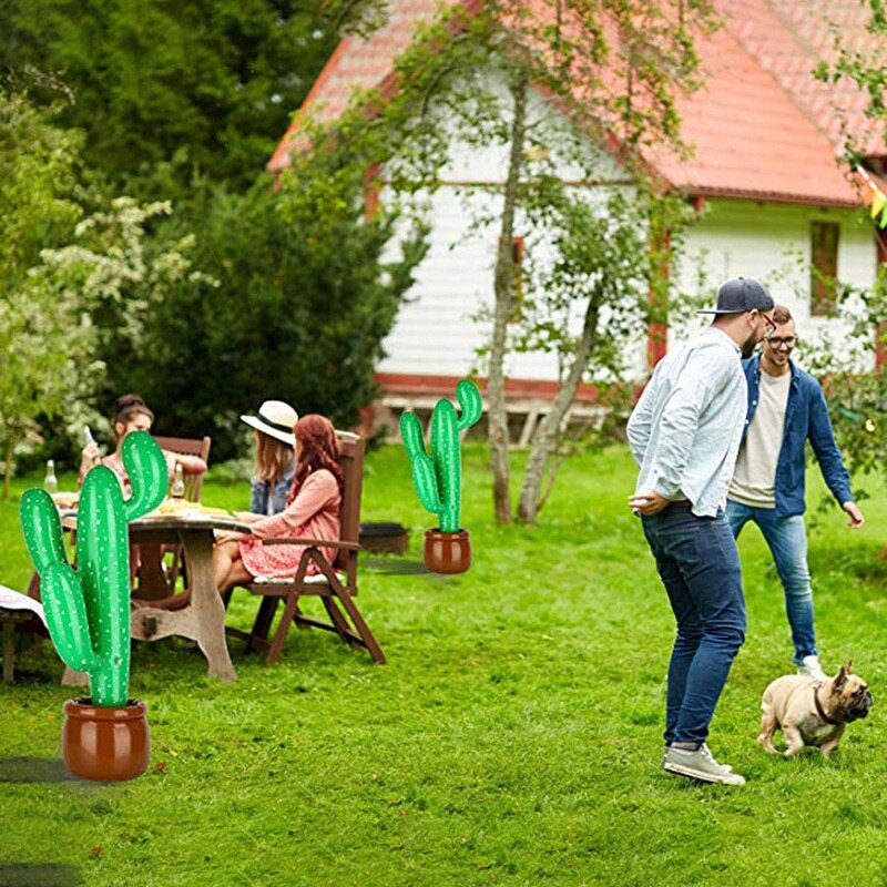 2 stück leichte, aufblasbare kaktus-kokospalmen-dekorationen für zuhause, pool, gartenpartys und mehr – ideal als dekoration.