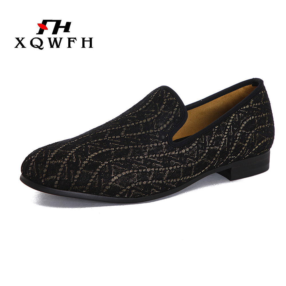 XQWFH mannen loafers multicolor patroon collocatie casual schoenen low-key banket en bruiloft schoenen
