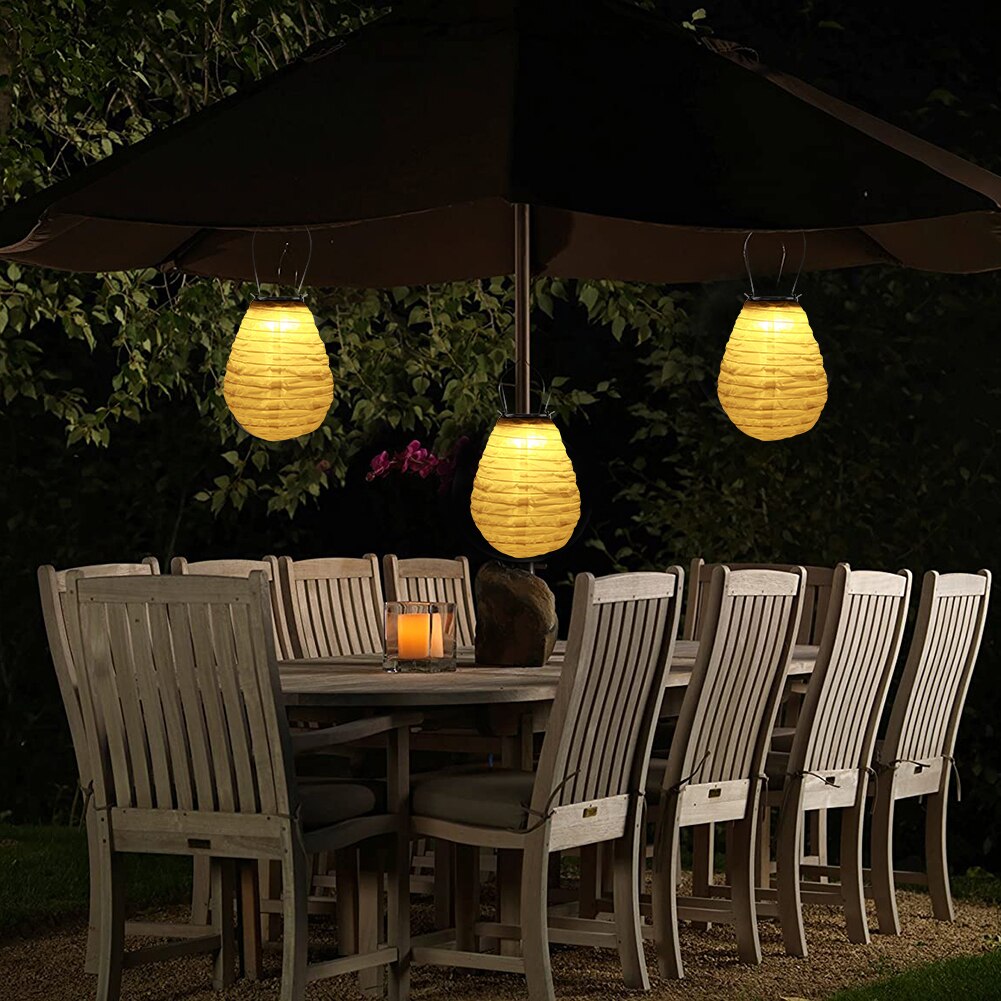 8 Inch Solar Led Lantaarn Licht Outdoor Tuin Waterdichte Hang Chinese Papieren Lantaarns Voor Bruiloft Verjaardag