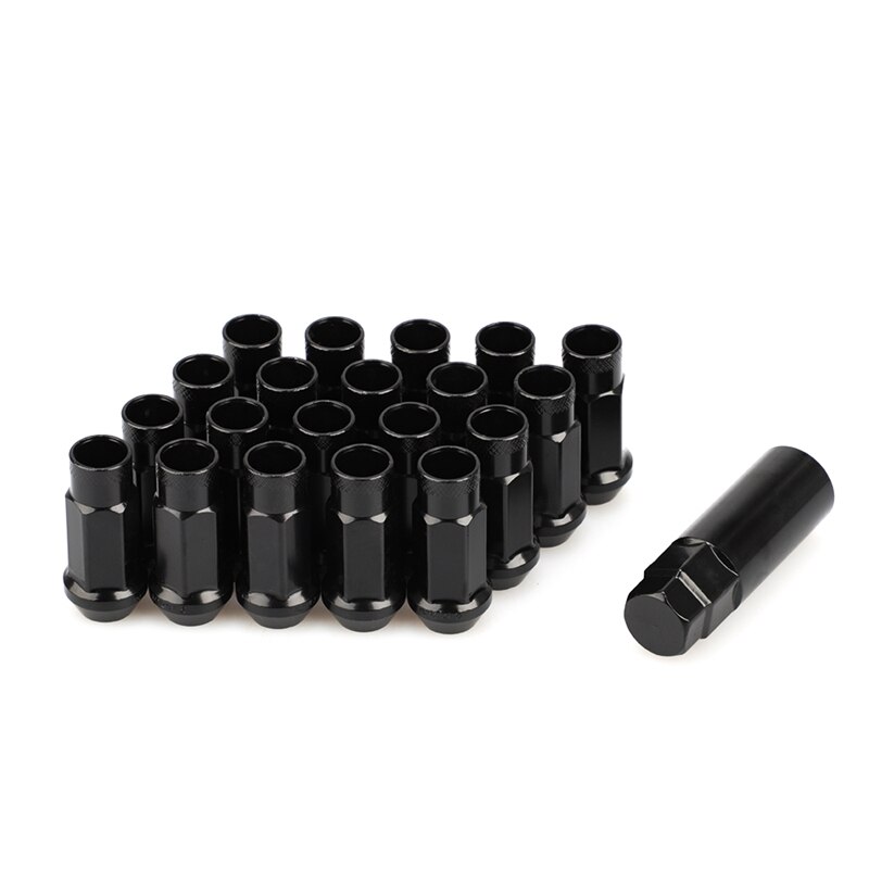 20PCS Steel Car Modification Wheel Nuts Lug Nuts Bolts M12X1.5 M12X12.5 for Chevrolet Hyundai Mitsubishi Acura Mazda: Black