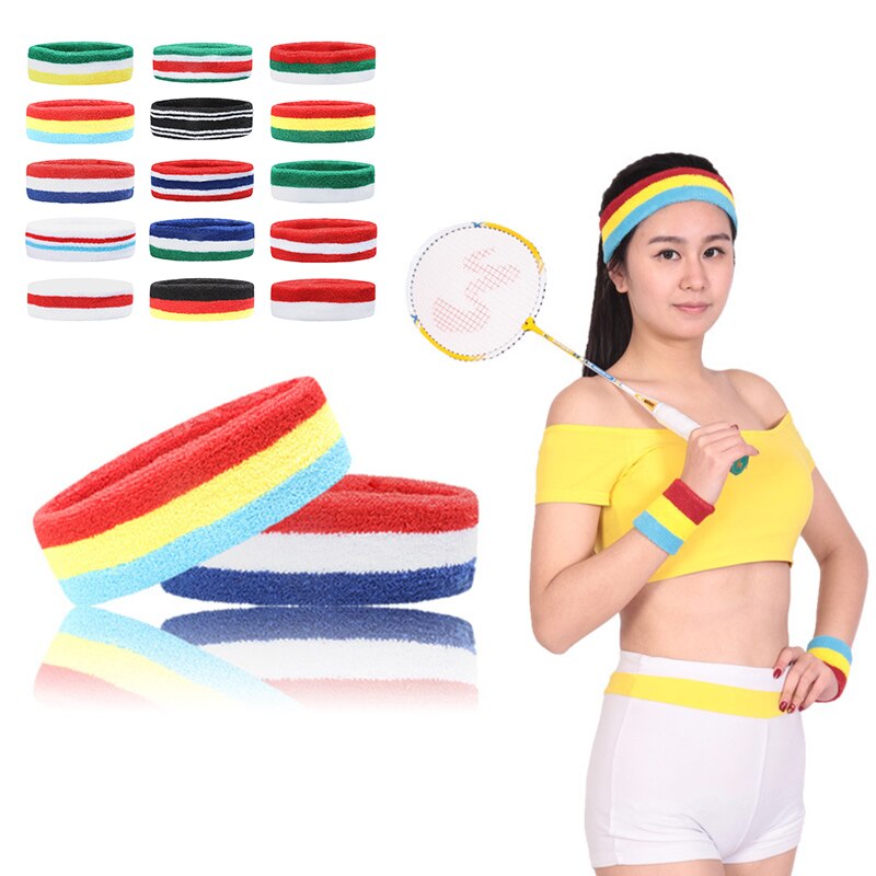 Fitness Elastic Hairband Multicolor Sweatband Sports Gym Headband Anti-Slip Headband For Women Men Hair Bands Treadmill Forehead