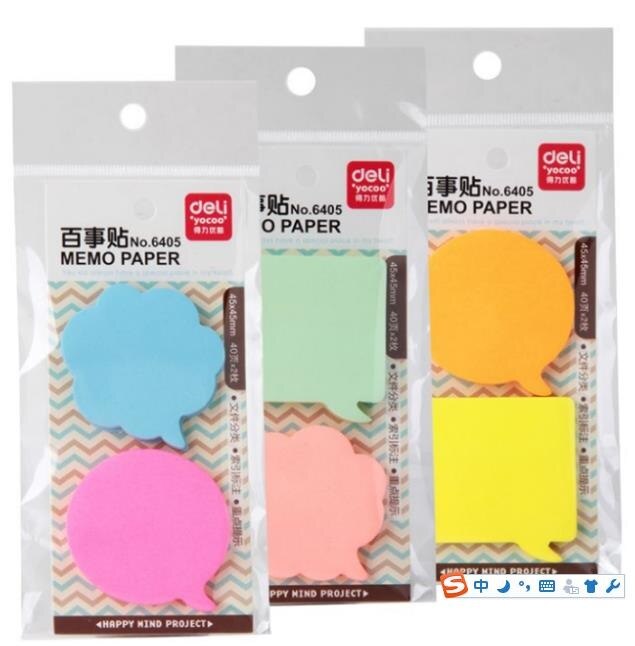 2Pcs/set Cartoon sticky multicolour paper notes/memo pads/notepad/message post marker sticker Stationery: 3 Sets A B C